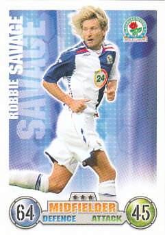 Robbie Savage Blackburn Rovers 2007/08 Topps Match Attax #59
